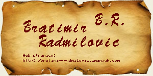 Bratimir Radmilović vizit kartica
